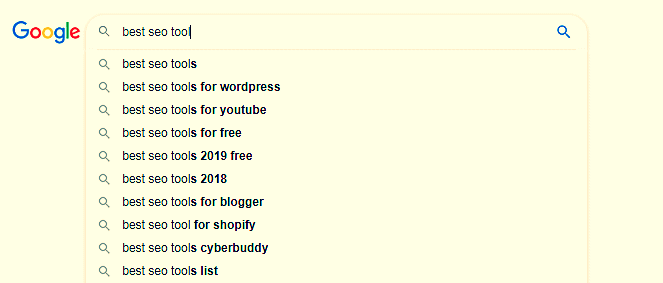 SEO Google Auto complete