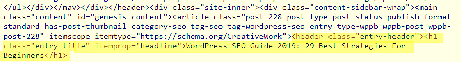 SEO H1 Heading Tag