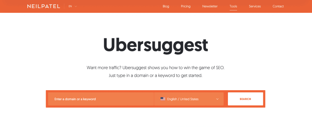 Ubersuggest Ubersuggest seo tools