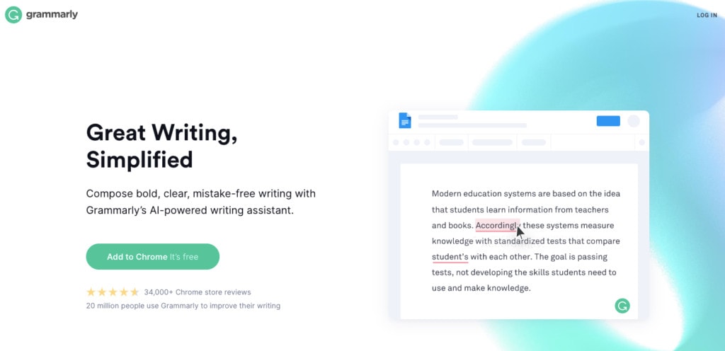 Grammarly homepage Grammarly