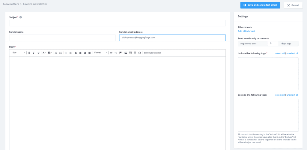 Systeme.io newsletter feature Systeme.io newsletter feature systeme.io review