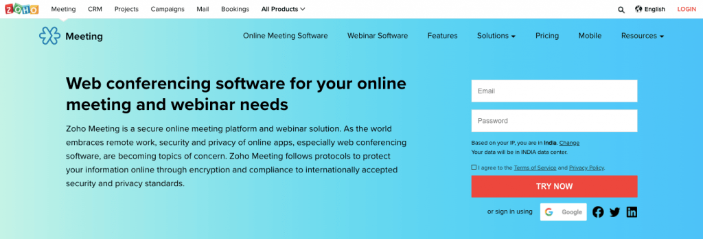 Zoho Meeting Zoho Meeting Best Webinar Software