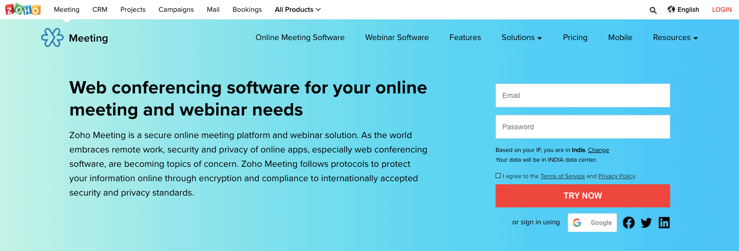 Zoho Meeting Zoho Meeting webinar software