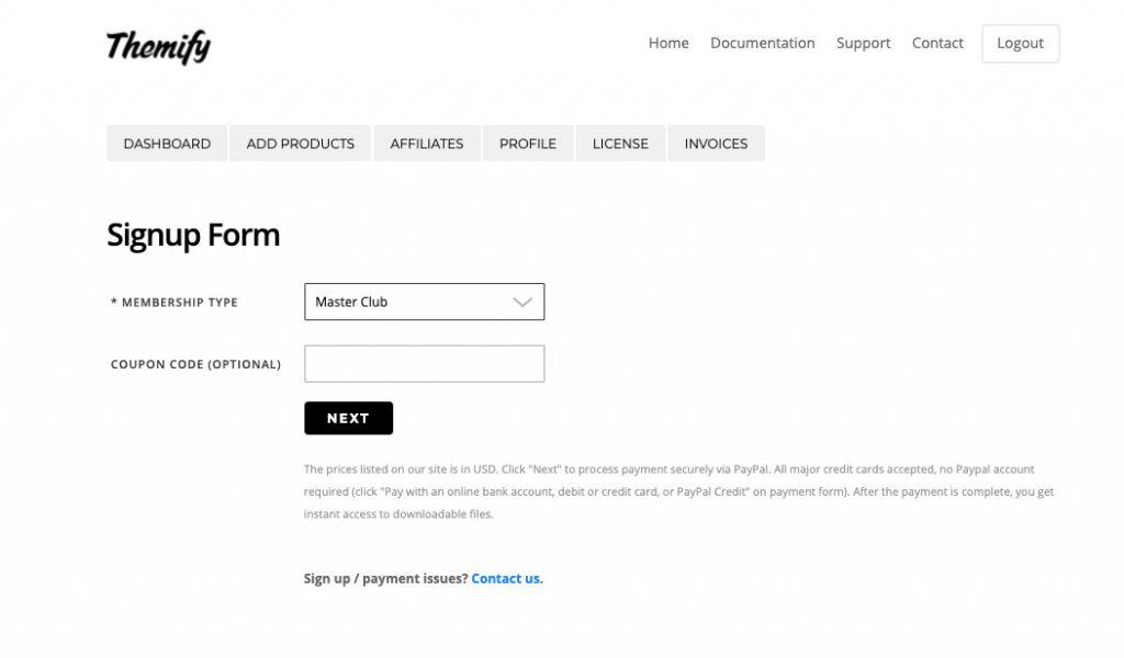 Add Themify coupon Themify coupon