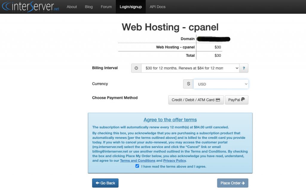 Interserver hosting order Interserver hosting order interserver coupon