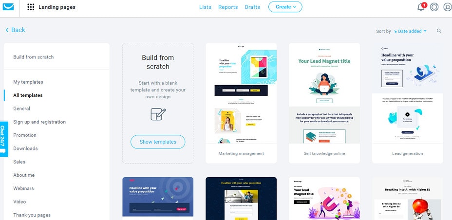 getmai7 Getresponse landing pages